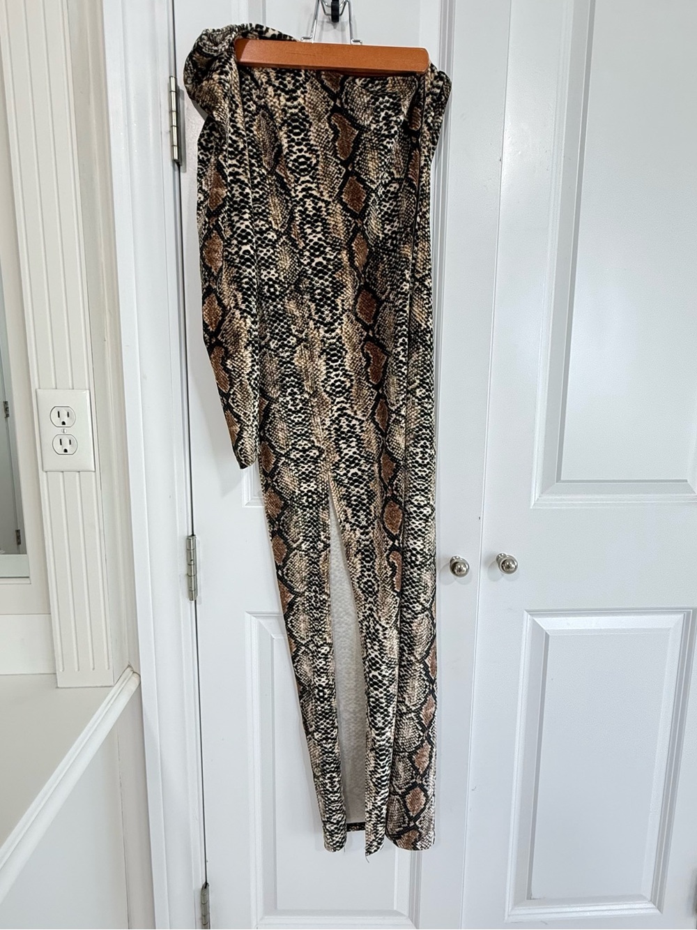 Animal Print Slim Pants in Tan, Brown & Black